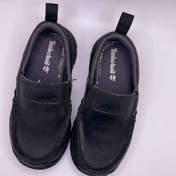 Timberland Kids Black Leather Slip On Shoes (Size: 7.5 Toddler) - Picture 9 of 16